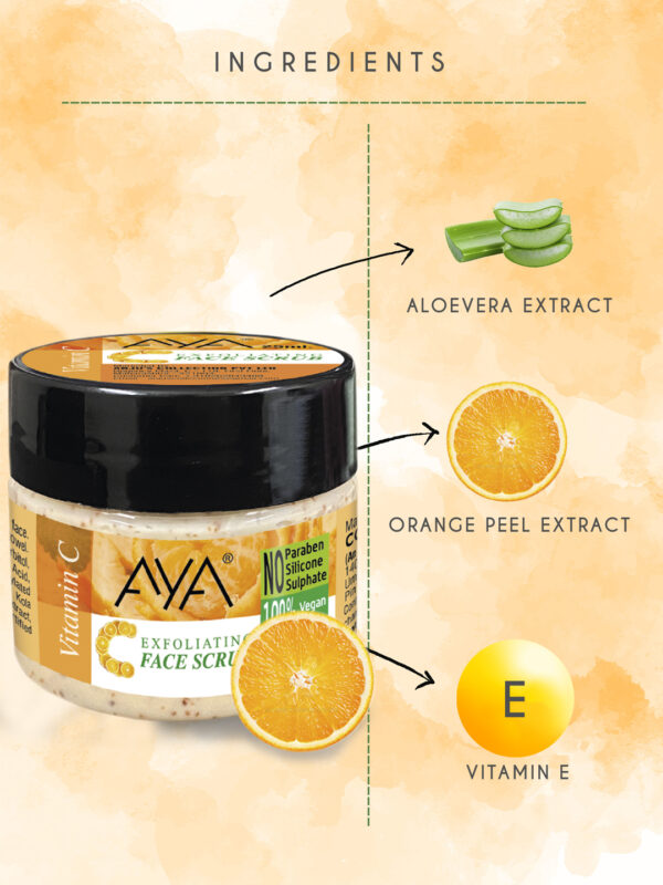 AYA Papaya, Vitamin-C Exfoliating Face Scrub, 25ml+25ml | No Paraben, No Silicone, No Sulphate-Pack of 2 - Image 6