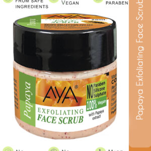 AYA Papaya Exfoliating Face Scrub, 25ml | No Paraben, No Silicone, No Sulphate.