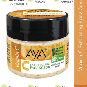 AYA Vitamin C Exfoliating Face Scrub, 25ml | No Paraben, No Silicone, No Sulphate.