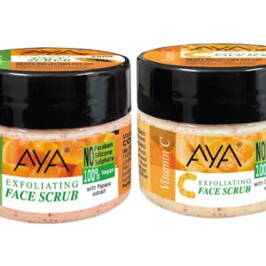 AYA Papaya, Vitamin-C Exfoliating Face Scrub, 25ml+25ml | No Paraben, No Silicone, No Sulphate-Pack of 2