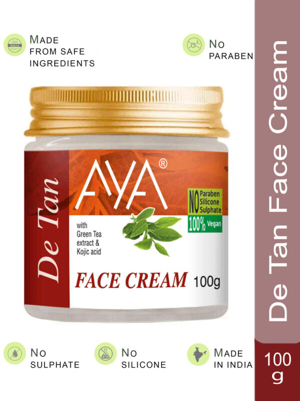 AYA Detan Face Cream, 100 g | No Paraben, No Silicone, No Sulphate |