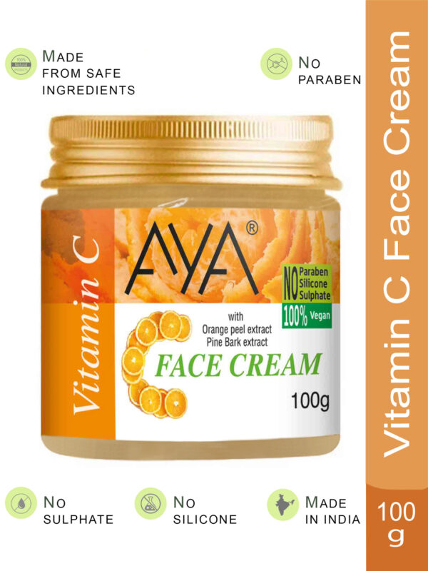 AYA Vitamin C Face Cream, 100 g | No Paraben, No Silicone, No Sulphate |