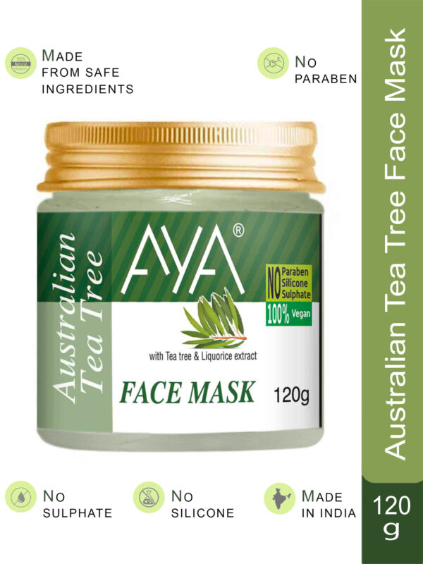 AYA Australian Tea Tree Face Mask, 120 g | No Paraben, No Silicone, No Sulphate |