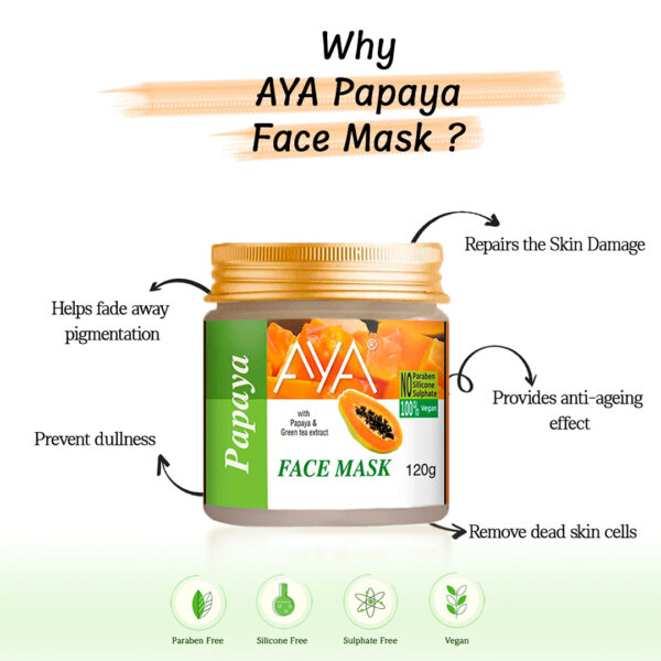 AYA Papaya Face Mask, 120 g | No Paraben, No Silicone, No Sulphate | - Image 3