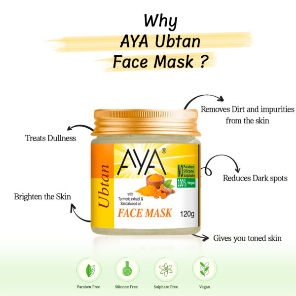 AYA Ubtan Face Mask, 120 g | No Paraben, No Silicone, No Sulphate | - Image 3