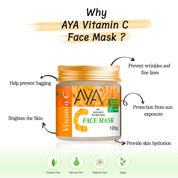 AYA Vitamin C Face Mask, 120 g | No Paraben, No Silicone, No Sulphate | - Image 3