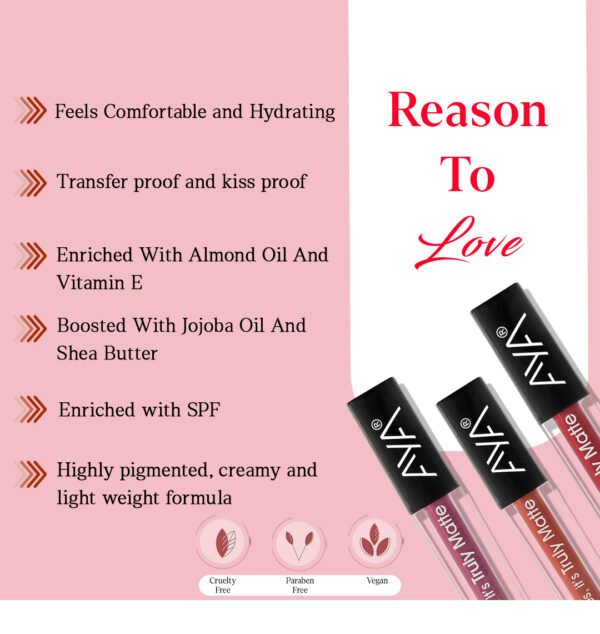 AYA Yes It's Truly Matte Liquid Lipstick, 11 Strawberry Shortcake, 2.5 ml | Long Lasting | Waterproof | Kiss Proof | Enriched with Jojoba Oil, Shea Butter, Almond Oil, Vitamin E, SPF - Image 4