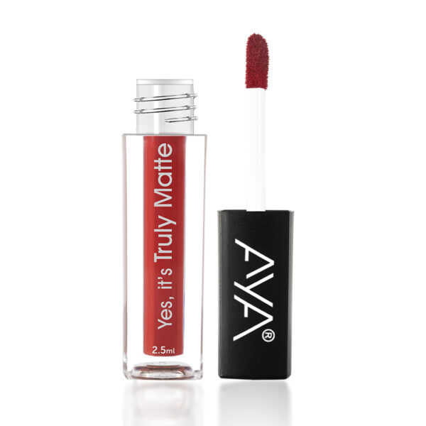 AYA Yes It's Truly Matte Liquid Lipstick, 03 Love With Red, 2.5 ml | Long Lasting | Waterproof | Kiss Proof | Enriched with Jojoba Oil, Shea Butter, Almond Oil, Vitamin E, SPF - Image 5