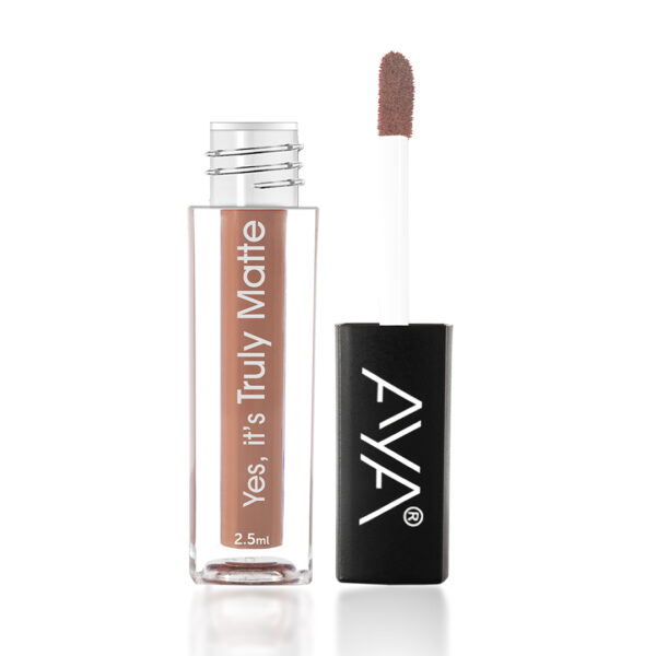 AYA Yes It's Truly Matte Liquid Lipstick, 08 Caramel Latte, 2.5 ml | Long Lasting | Waterproof | Kiss Proof | Enriched with Jojoba Oil, Shea Butter, Almond Oil, Vitamin E, SPF - Image 5